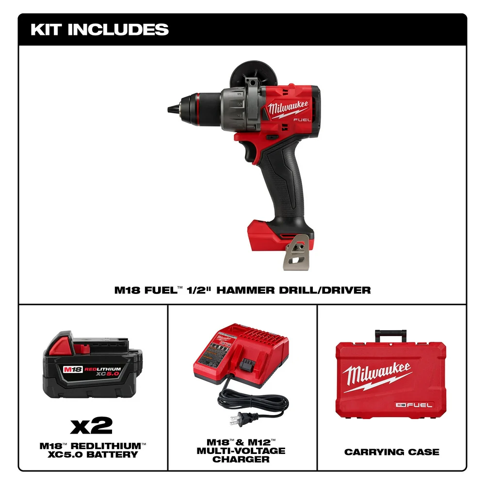 Milwaukee M18 FUEL™ 1/2" Hammer Drill/Driver Kit - Image 8