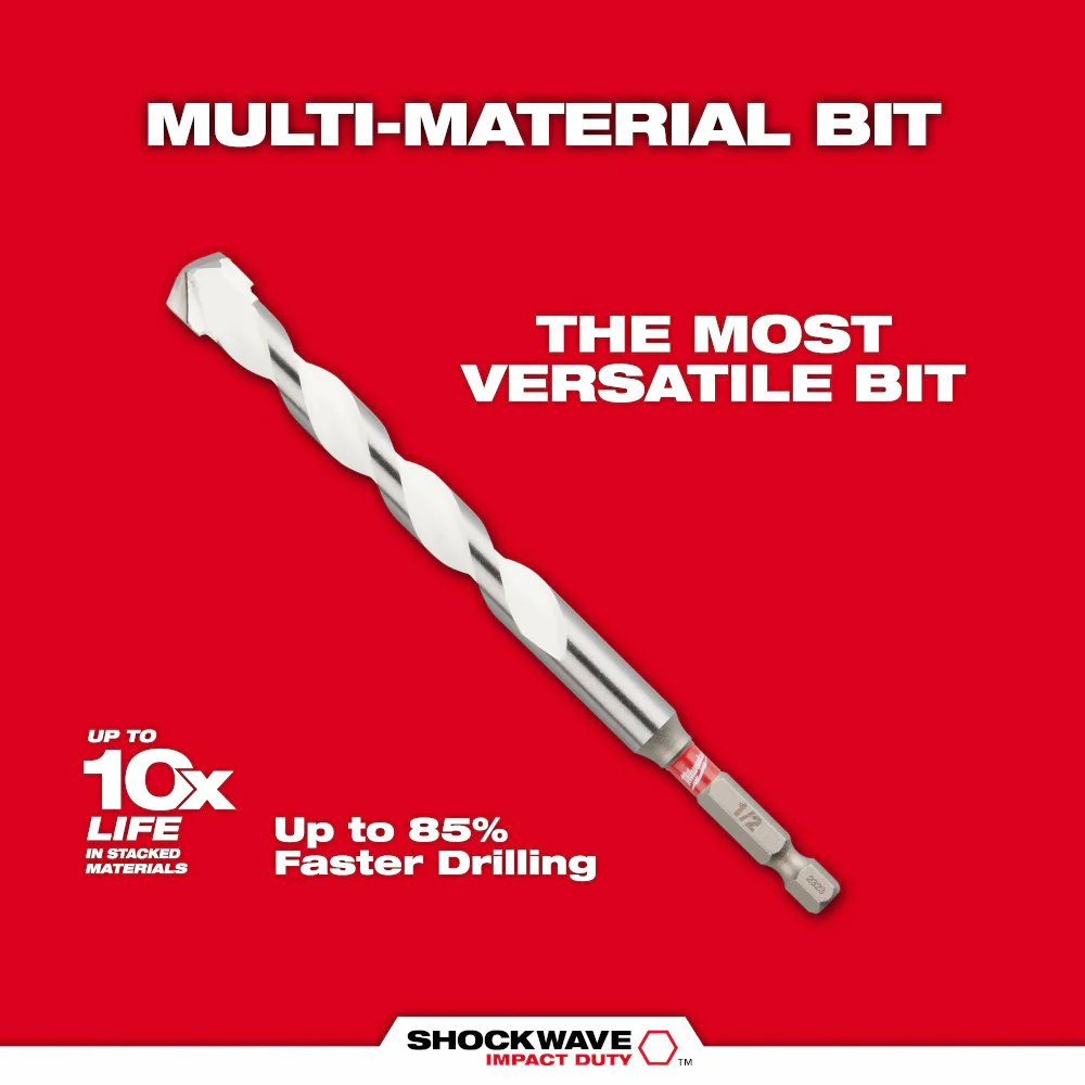Milwaukee 1/2" x 4" x 6" SHOCKWAVE™ Impact Duty Carbide Multi-Material Drill Bit - Image 5