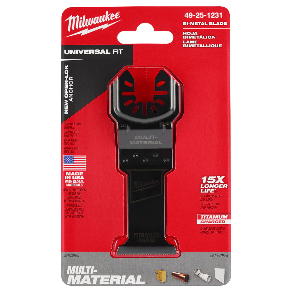 Milwaukee OPEN-LOK™ 1-3/8" TITANIUM CHARGED™ Bi-Metal Multi-Material Multi-Tool Blade - Image 9