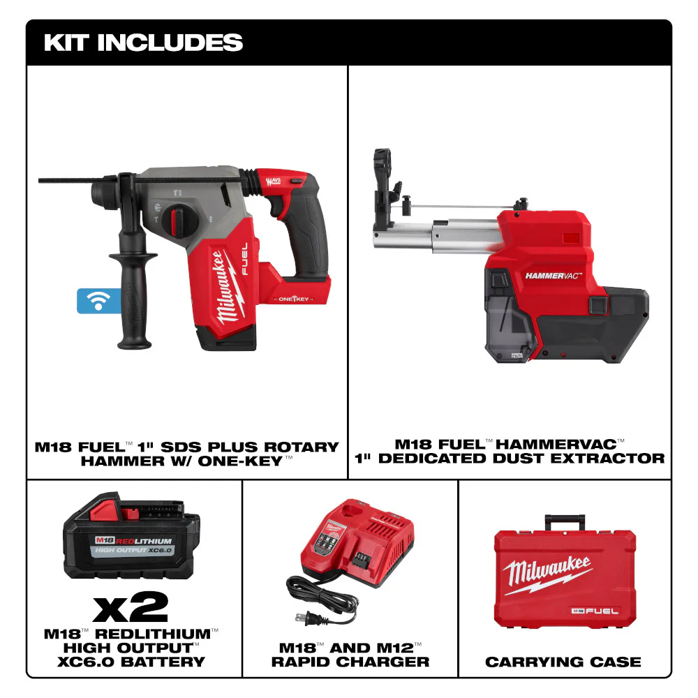 Milwaukee 1" Rotary Hammer DE Kit - Image 2