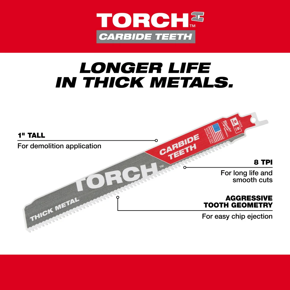 Milwaukee 12" 7TPI Carbide Teeth Blade 5PK - Image 5
