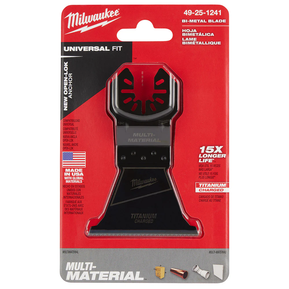 Milwaukee OPEN-LOK™ 2-1/2" TITANIUM CHARGED™ Bi-Metal Multi-Material Multi-Tool Blade - Image 9