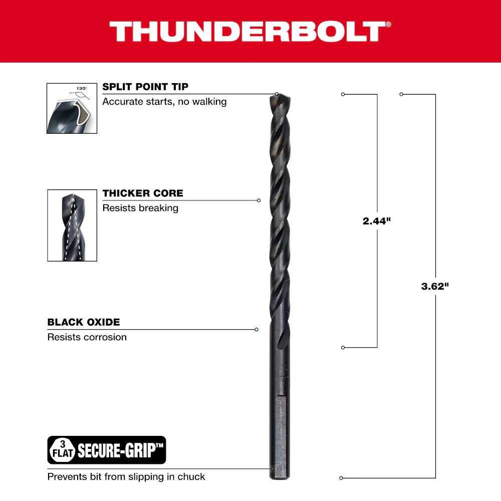 Milwaukee 3/16" Thunderbolt Black Oxide - Image 3