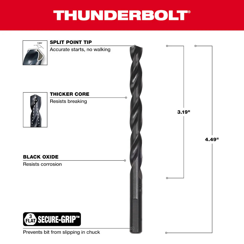Milwaukee 5/16 In. Thunderbolt Black Oxide - Image 3