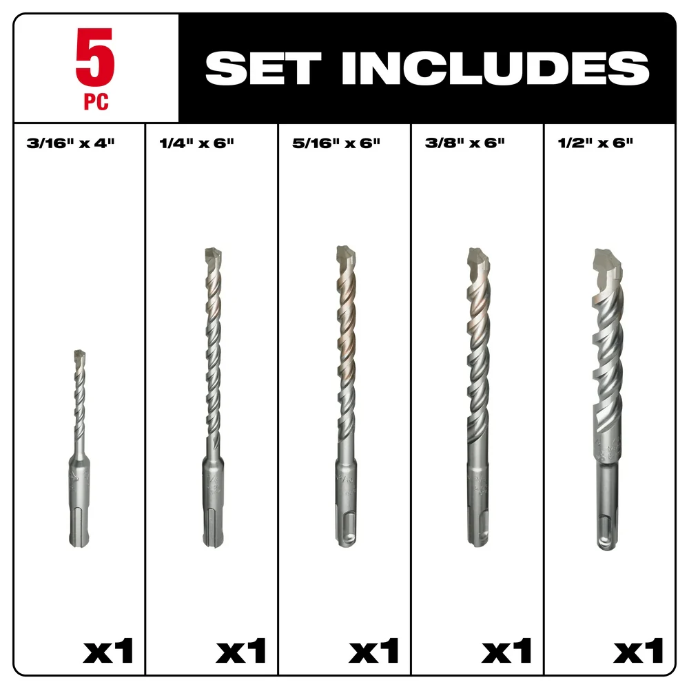 Milwaukee 5 PC SDS Plus M/2™ Kit - Image 3