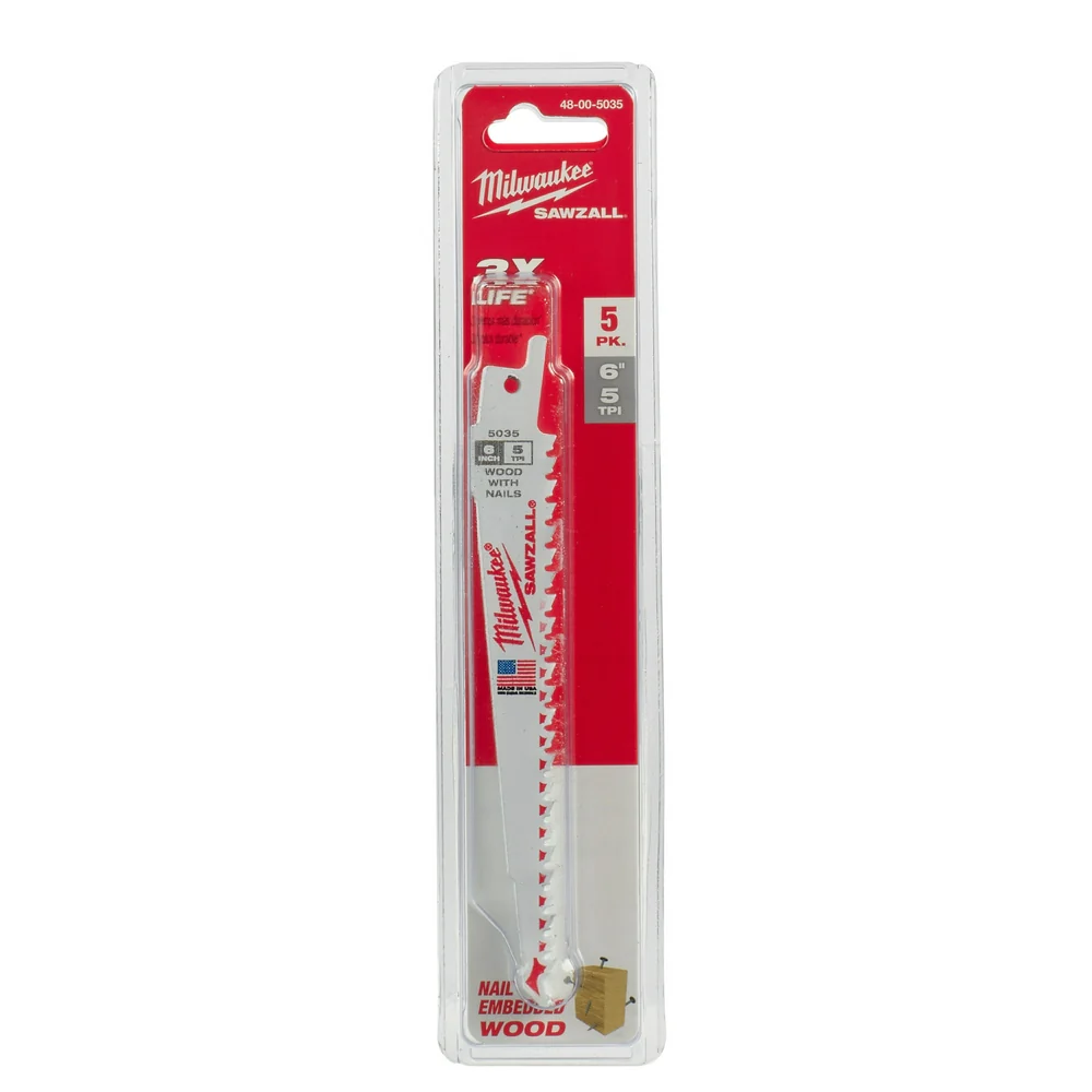 Milwaukee 6 In. Sawzall Blades - Pkg of 5 - Image 8