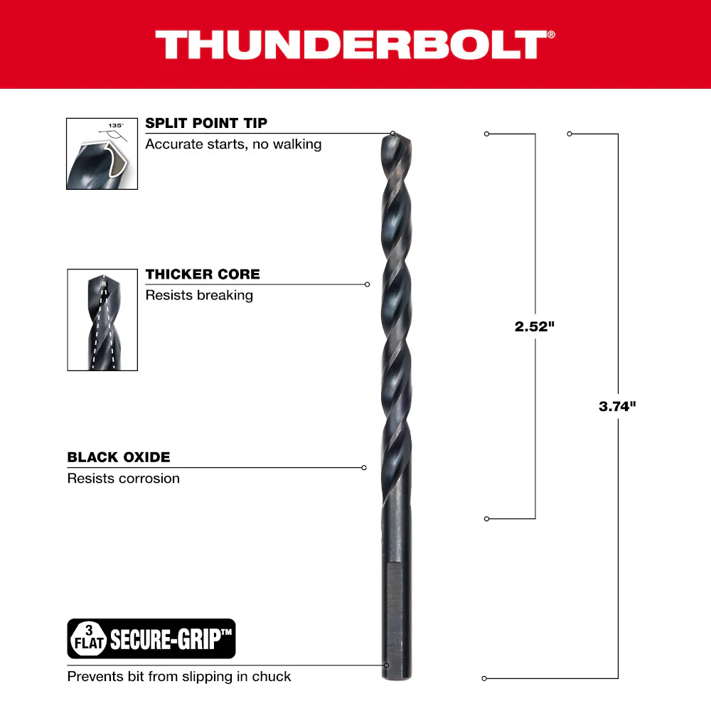 Milwaukee 7/32" Thunderbolt Black Oxide - Image 3