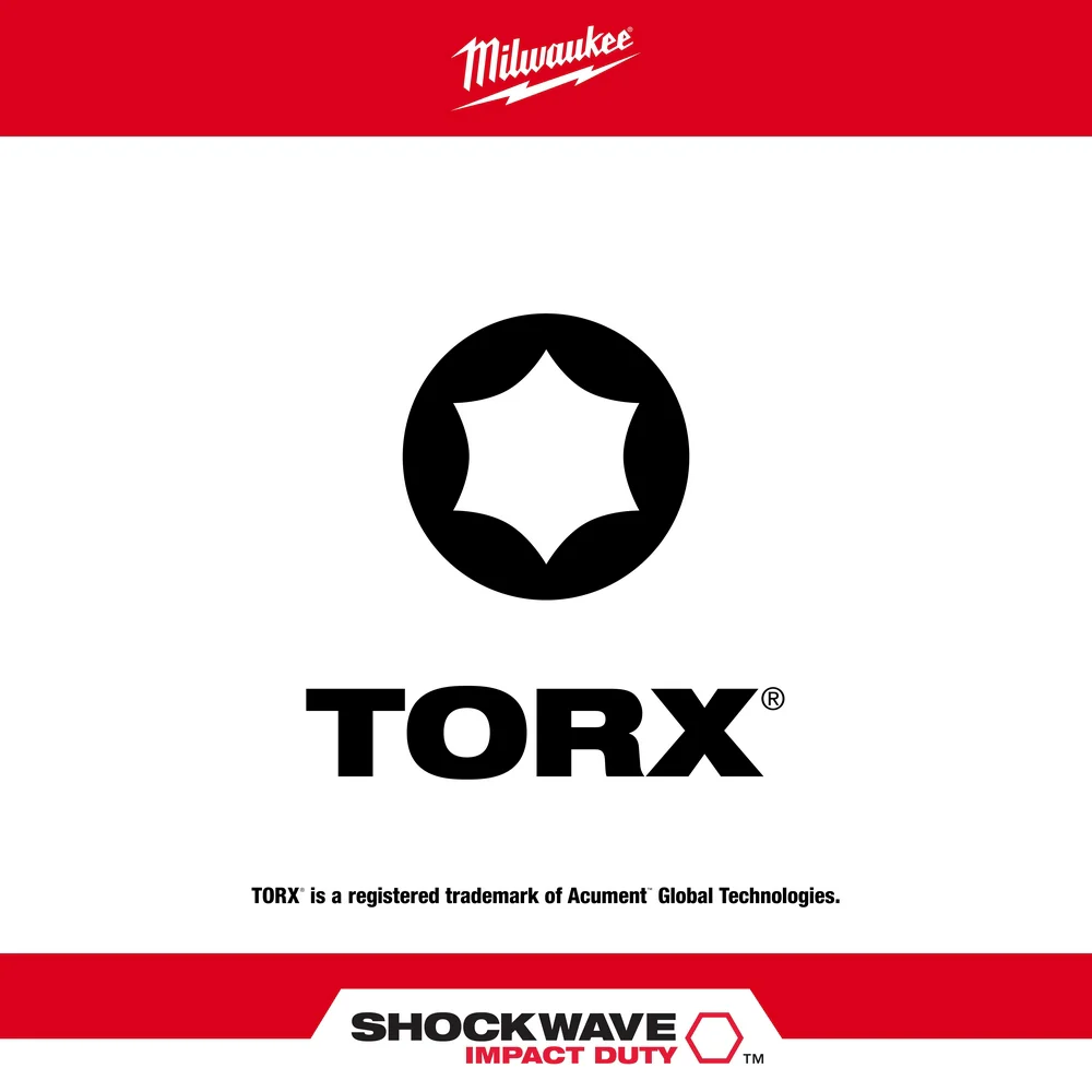 Milwaukee SHOCKWAVE™ TORX® 1” Insert Bit Set - 7PC - Image 2