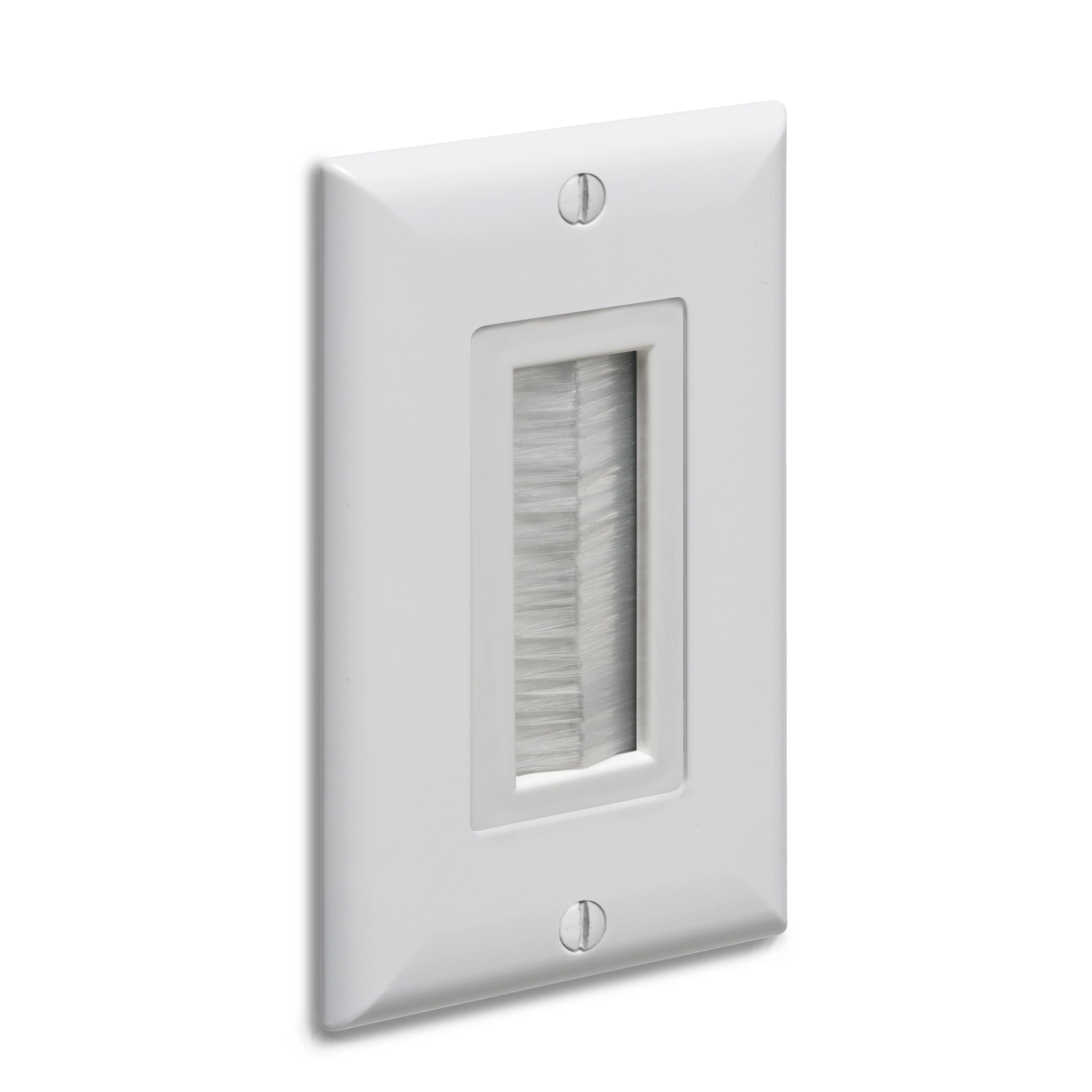 Arlington White Non-Metallic Cable Entry Device for Low-Voltage Wire with Wallplate, Model CED135WP