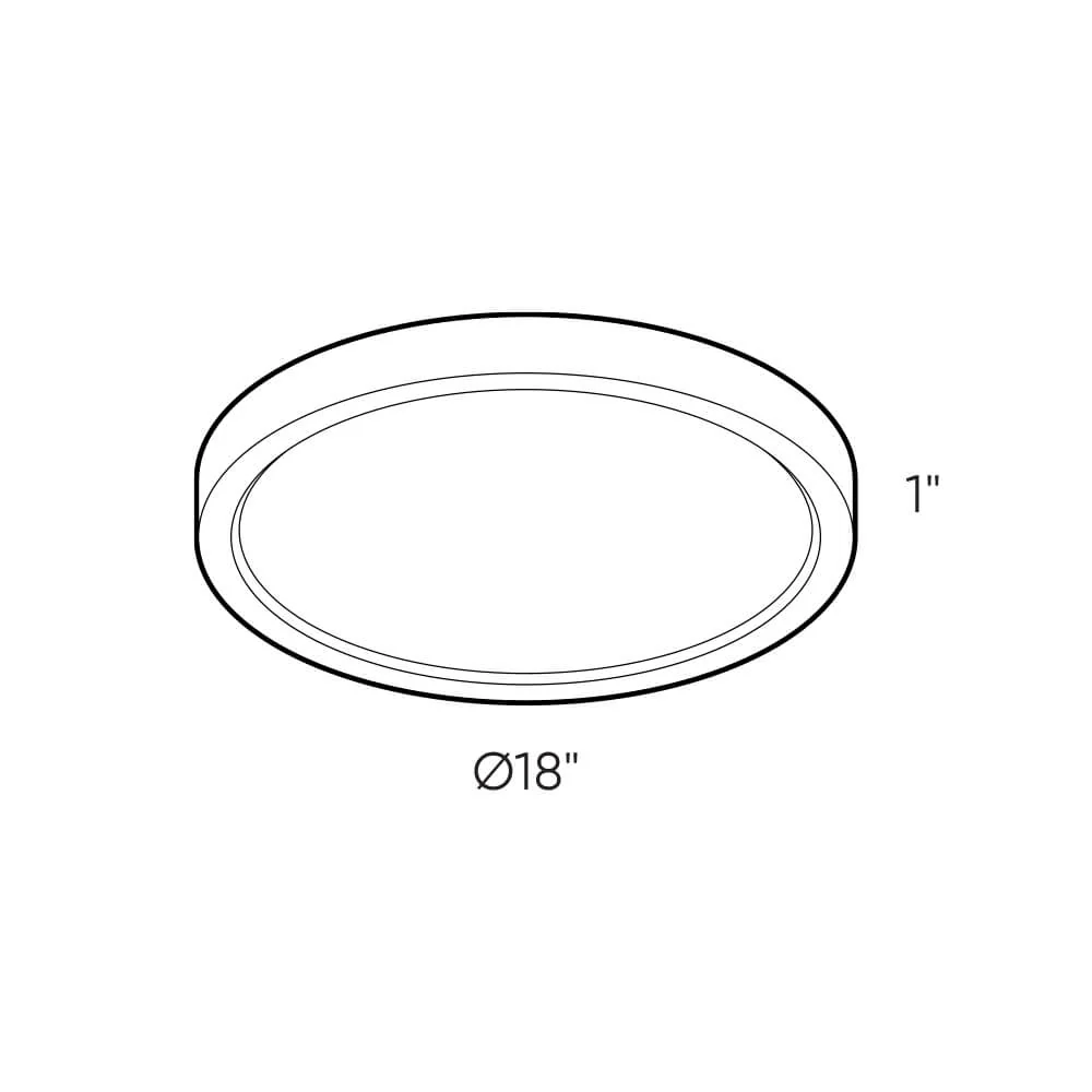 Dals Lighting Satin Nickel 18" Round Flush Mount, Model CFLEDR18-CC-SN* - Image 4