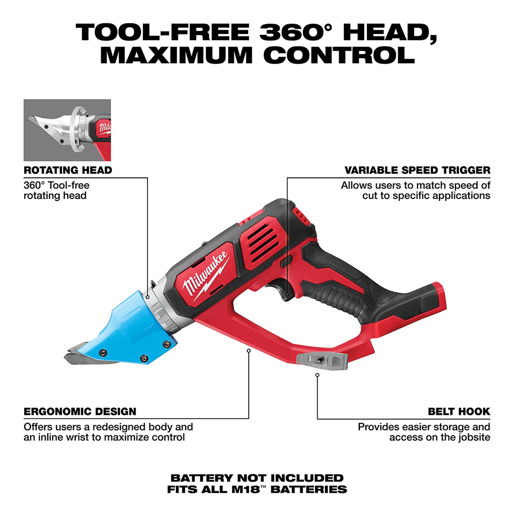 Milwaukee Cordless 14 Gauge Double Cut Shear - Image 2