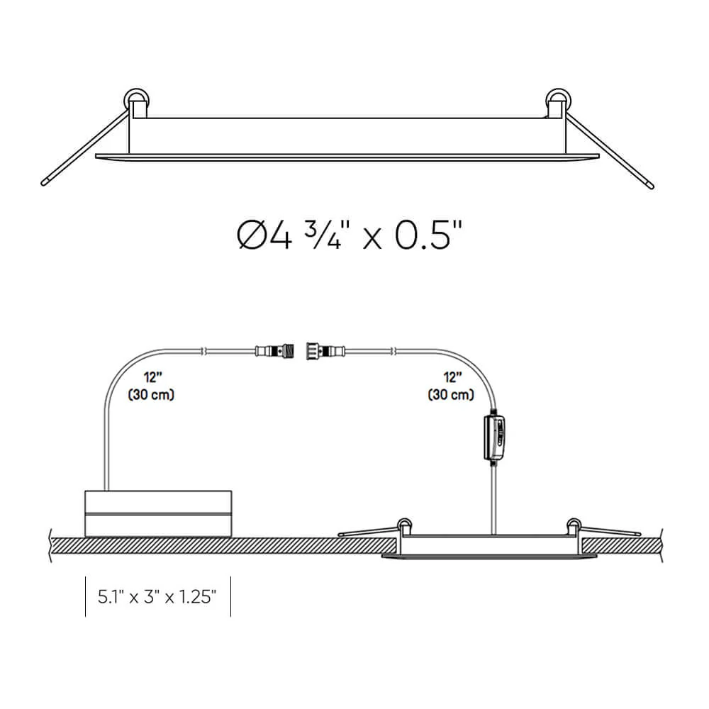 DALS Lighting Satin Nickel 4 Inch Round CCT LED Recessed Panel Light, Model 5004-CC-SN* - Image 2