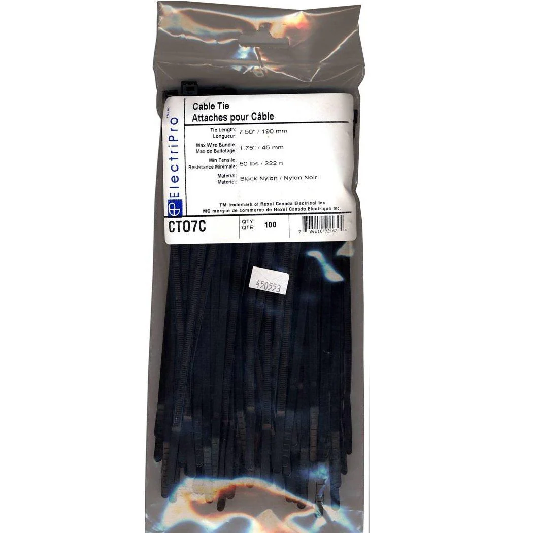 ElectriPro 11" Black Nylon Outdoor Cable Ties (500 units), Model EPOCTO11V*
