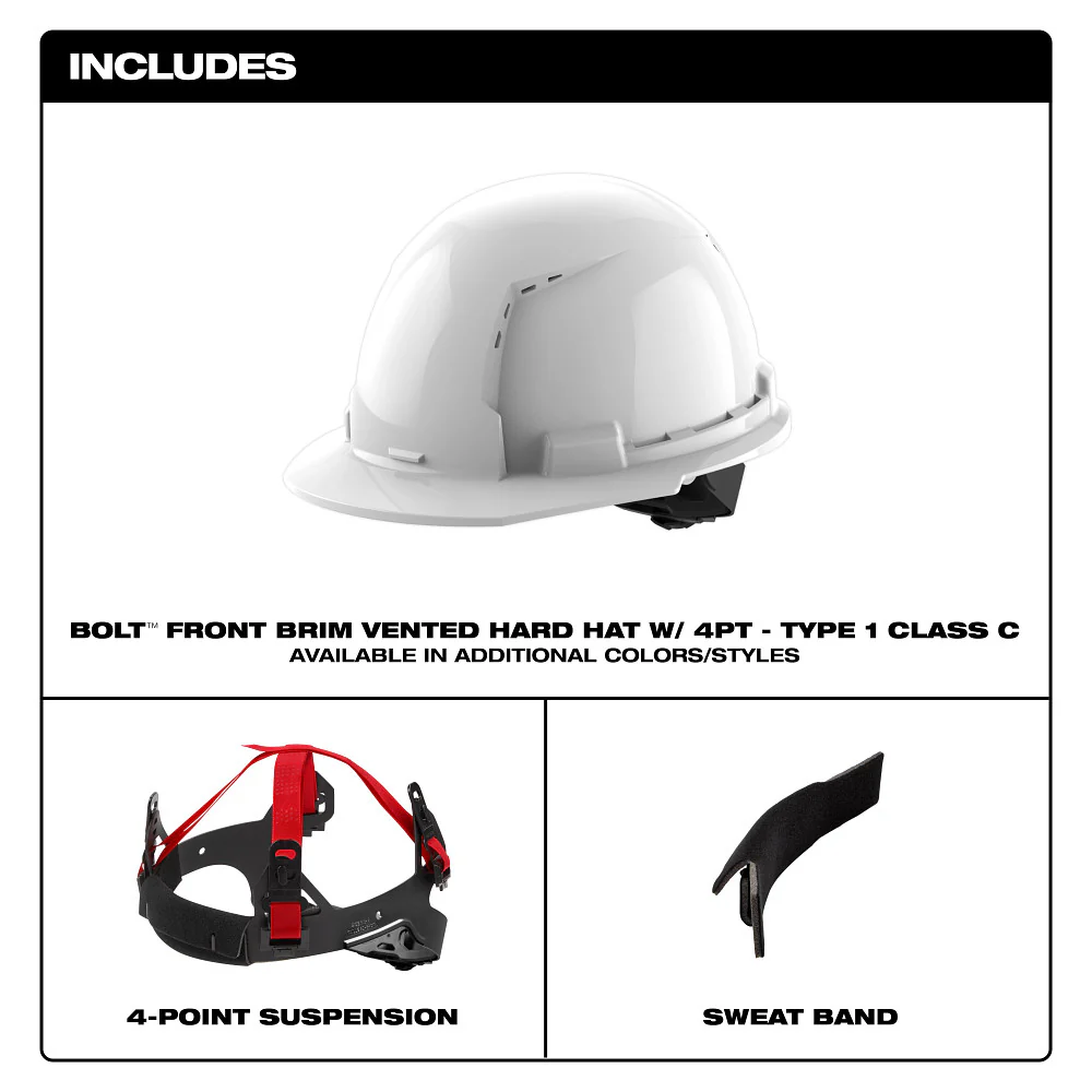 Milwaukee Front Brim Hat Class C, White - Image 8