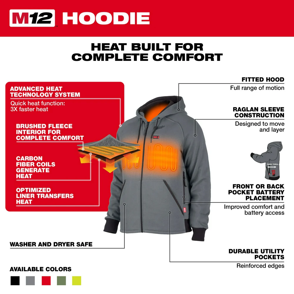 Milwaukee M12™ Heated Hoodie Kit Gray Large - Image 4