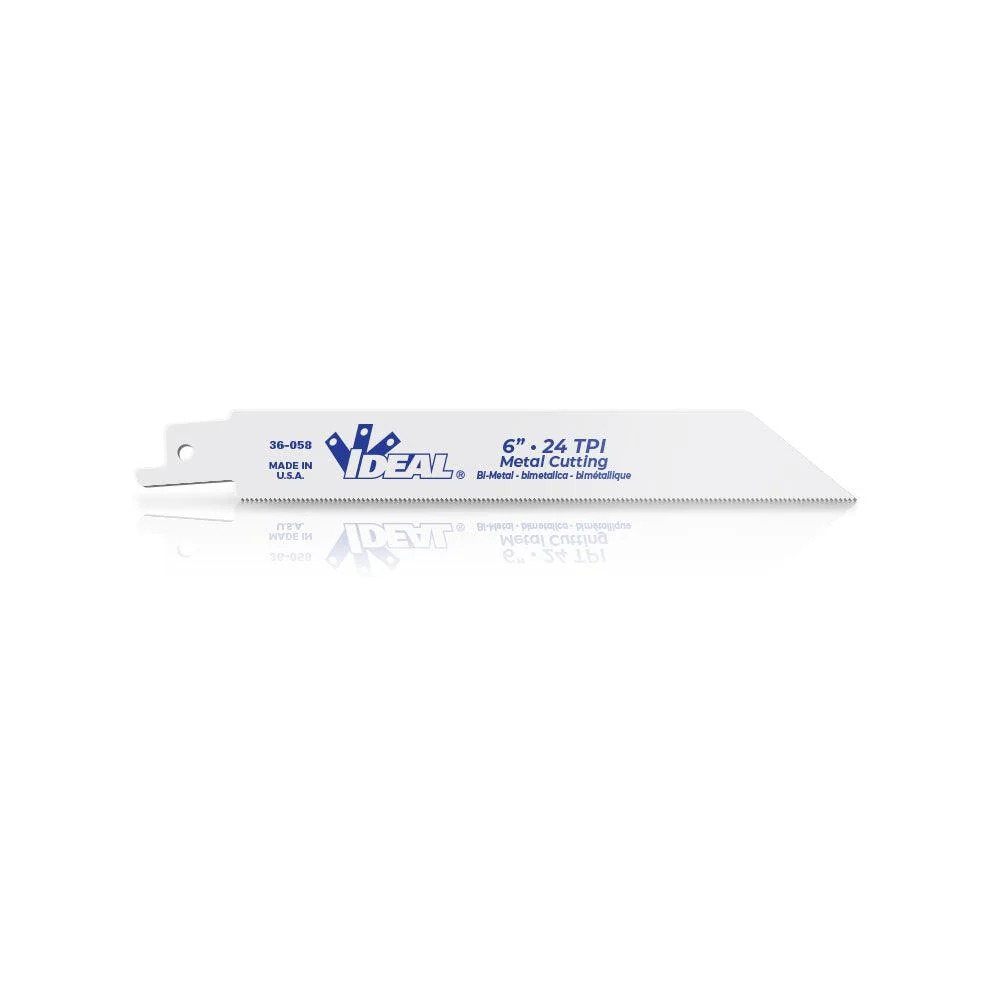IDEAL Reciprocating Saw Blades 6" 24 TPI for Metal Cutting (Pack of 5), Model 36-058*