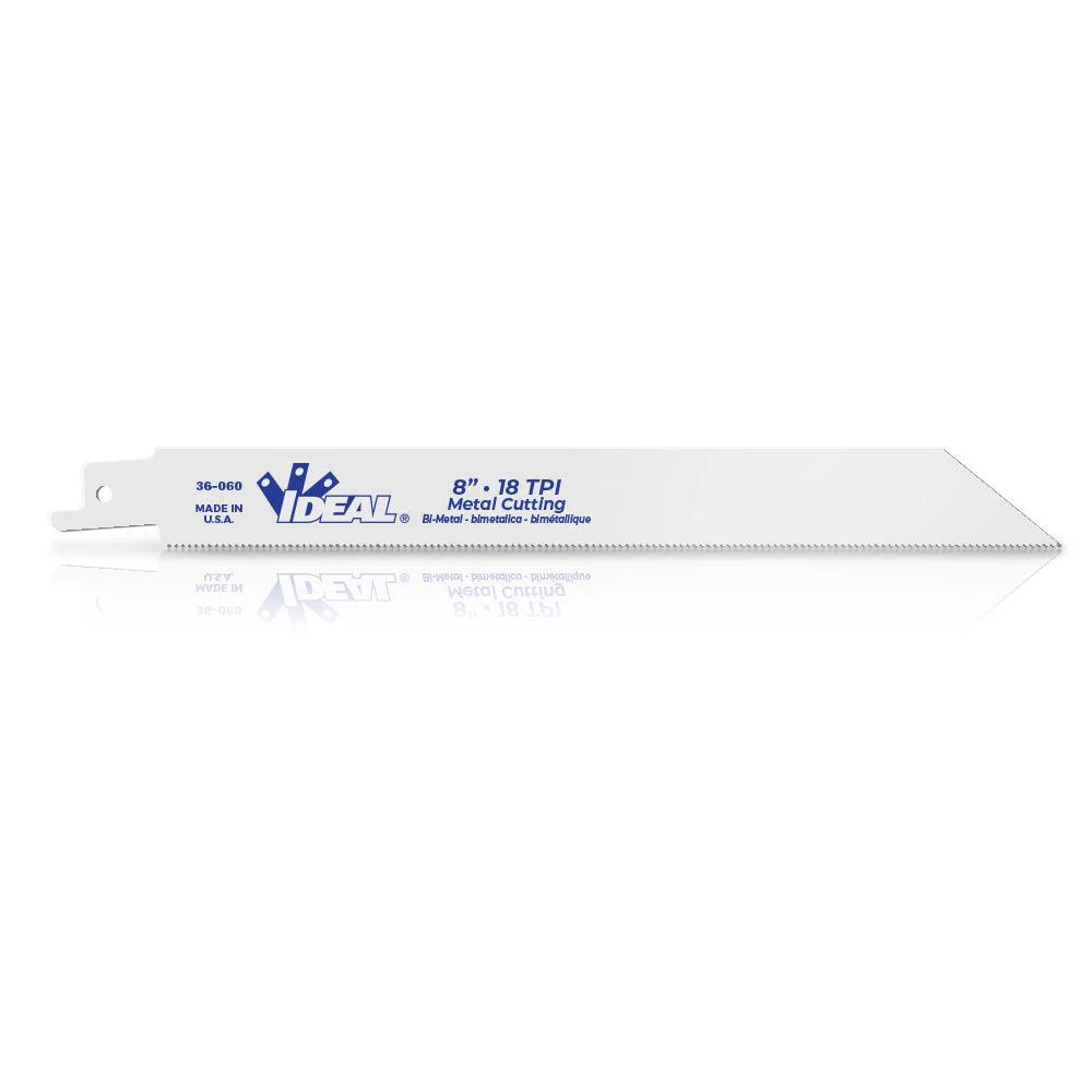 IDEAL Reciprocating Saw Blades 8" 18 TPI for Metal Cutting (Pack of 5), Model 36-060*