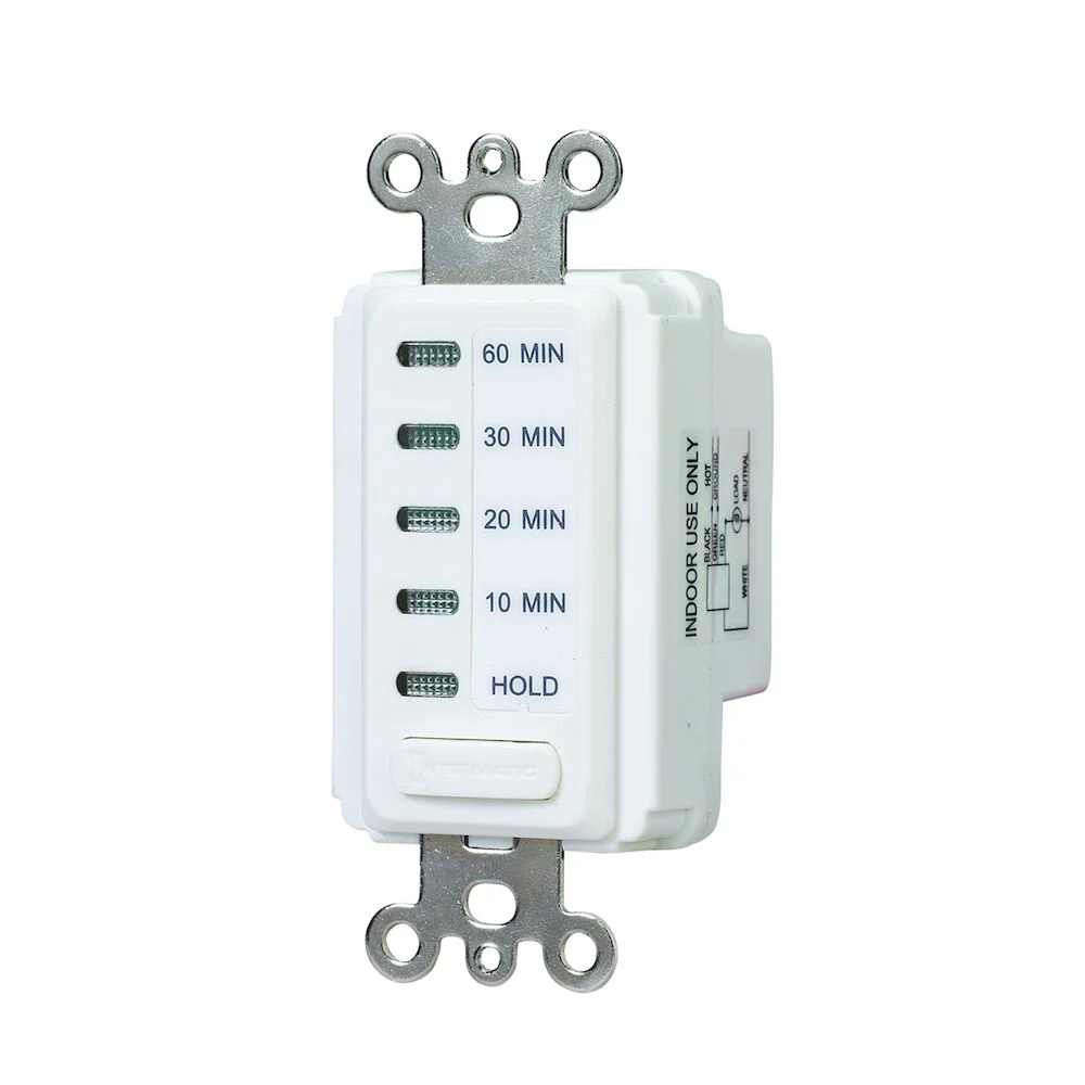 Intermatic White Electronic Countdown Timer, Preset Times 10-20-30-60 Minutes with Hold, Model EI210W - Image 3