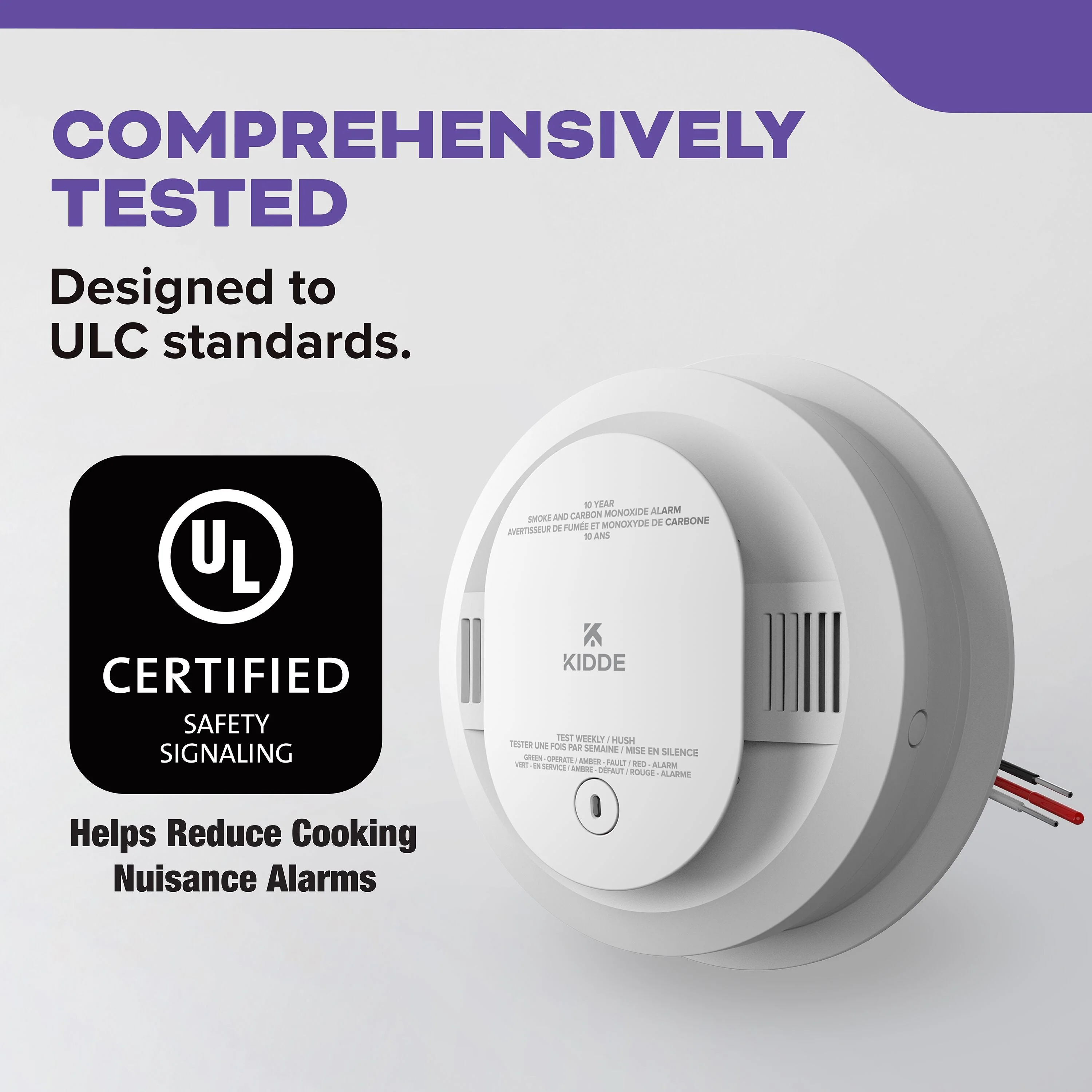 KIDDE 120v Hardwire Smoke Carbon Monoxide Alarm w/10 yr Lithium Battery Backup - Image 2