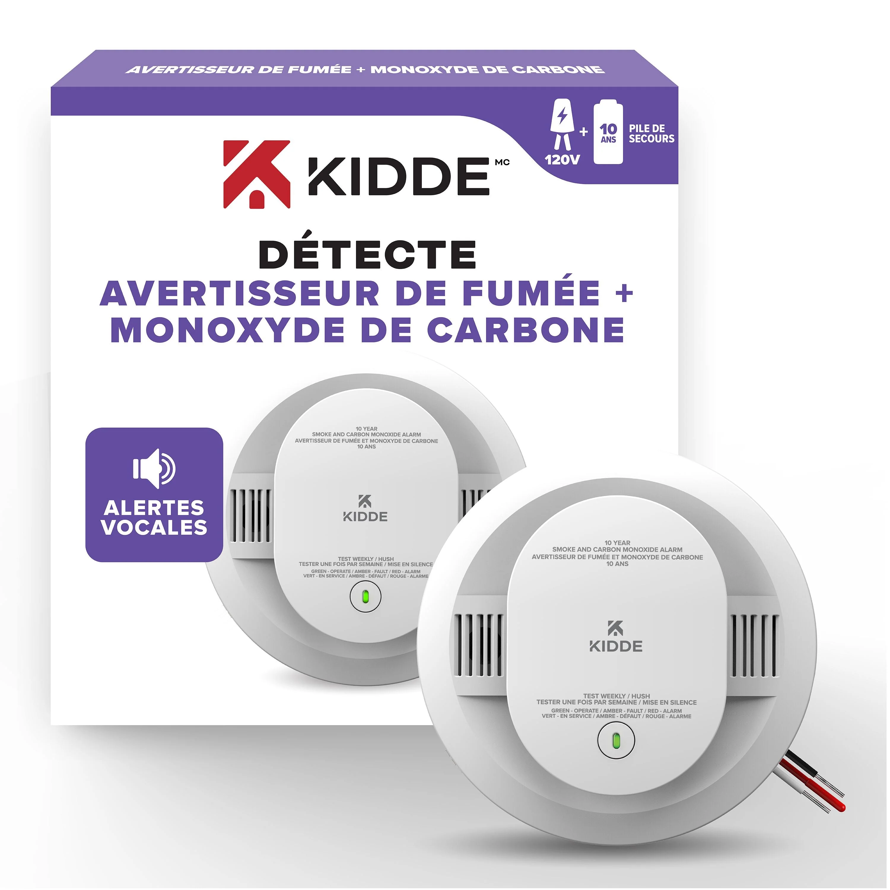 KIDDE 120v Hardwire Smoke Carbon Monoxide Alarm w/10 yr Lithium Battery Backup - Image 4