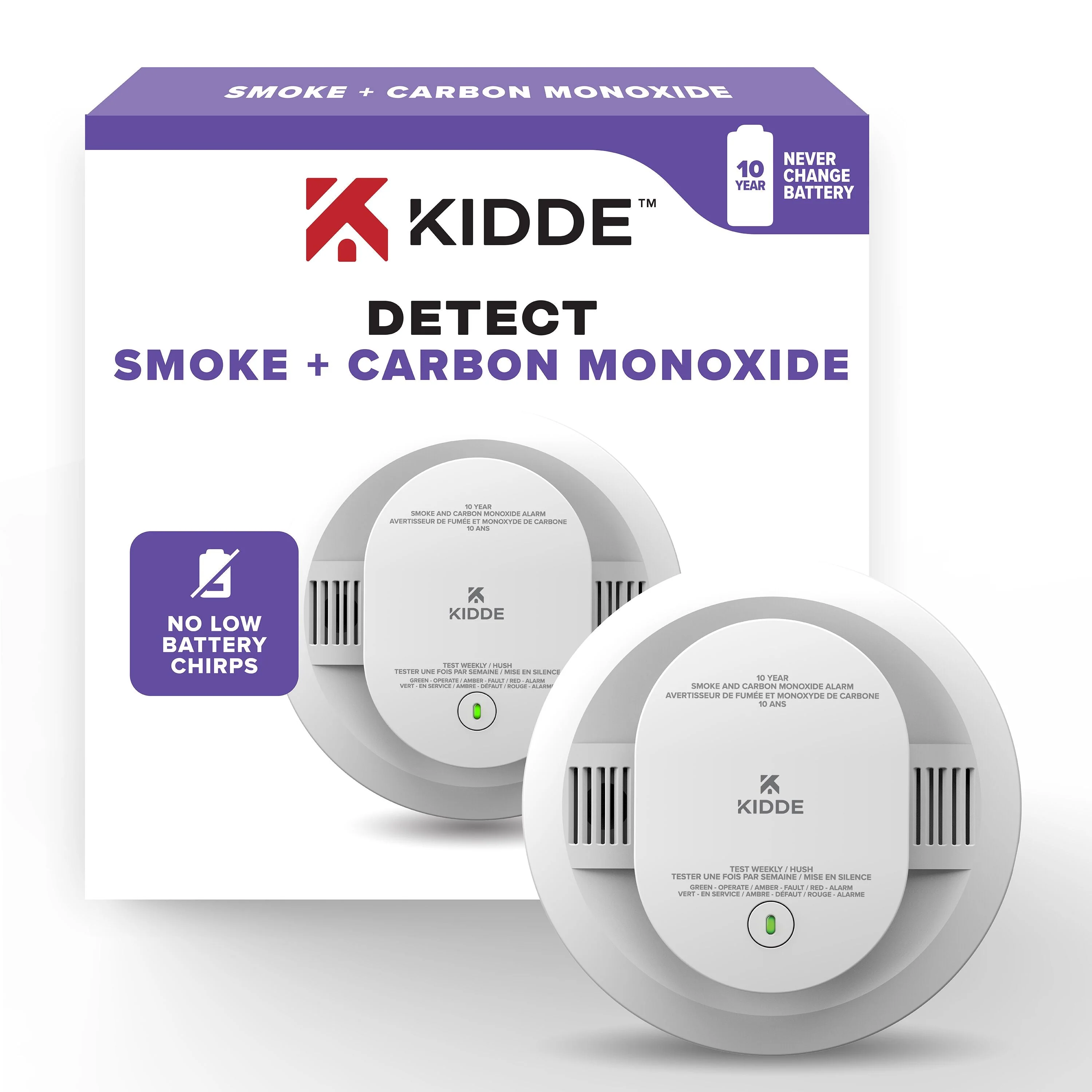 KIDDE Battery Operated Smoke Carbon Monoxide Alarm 10yr Lithium battery