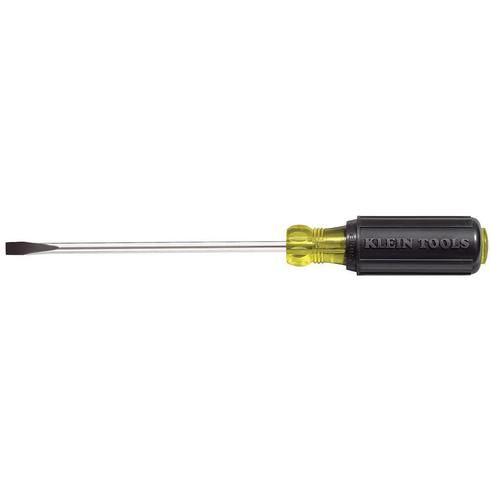 Klein Tools 1/4-Inch Cabinet Tip Screwdriver, 6-Inch Round Shank, Model 605-6