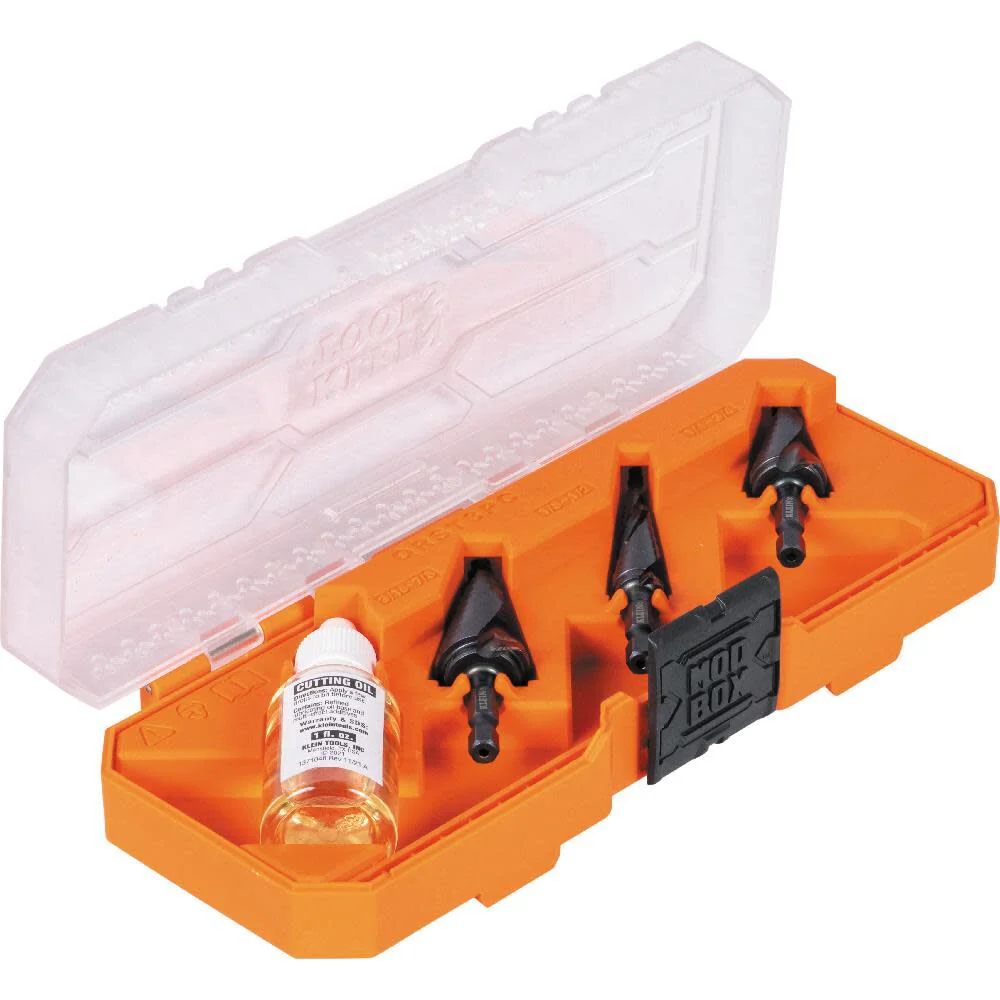 Klein Tools 3 Piece Premium All Purpose Quick-Release Step Bit Kit, Model QRST3PC*
