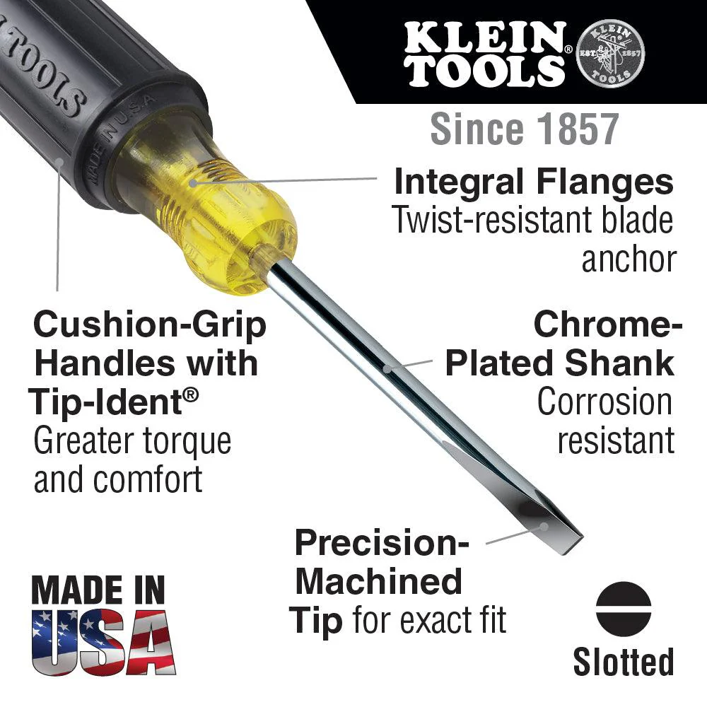 Klein Tools 5/16-Inch Keystone Tip Screwdriver, 6-Inch Length, Model 602-6 - Image 2