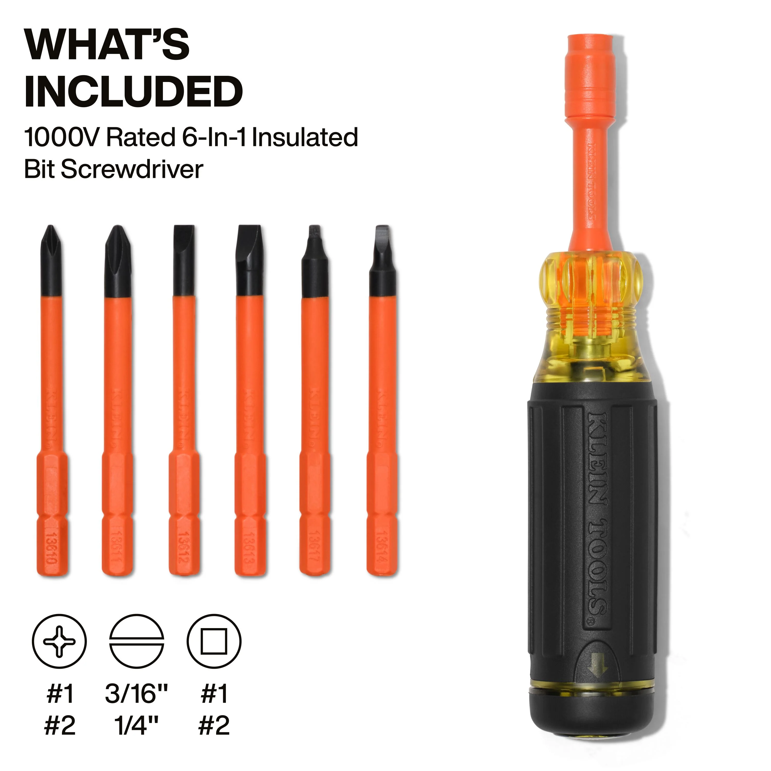 Klein Tools  6-in-1 Insulated Auto-Lock Screwdriver 32306INS - Image 2