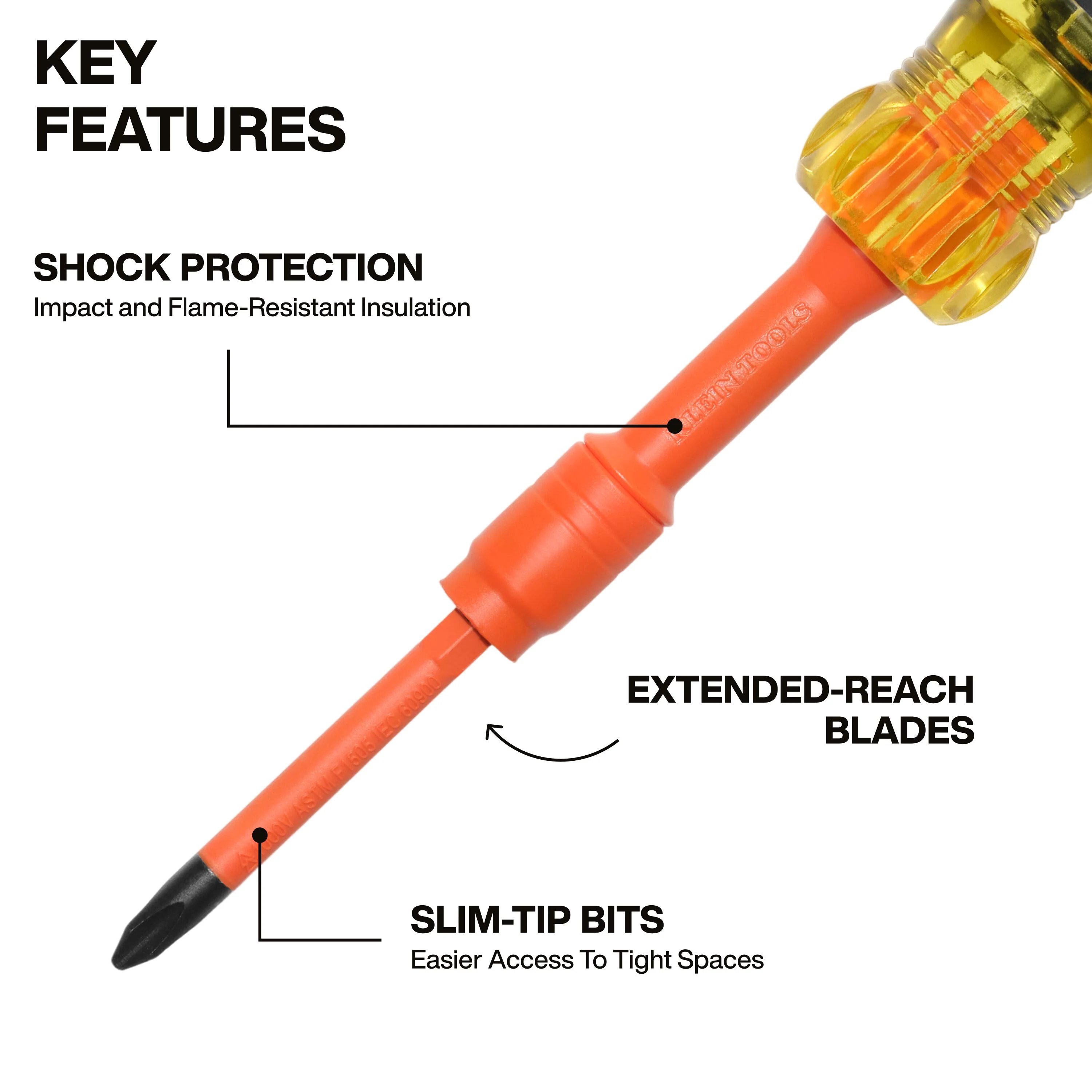 Klein Tools  6-in-1 Insulated Auto-Lock Screwdriver 32306INS - Image 4