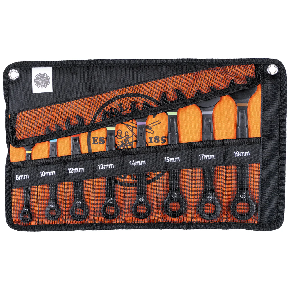 Klein Tools 90-Tooth Ratcheting Box Wrench Set, 8-Piece, Metric, Model 69408MG - Image 7
