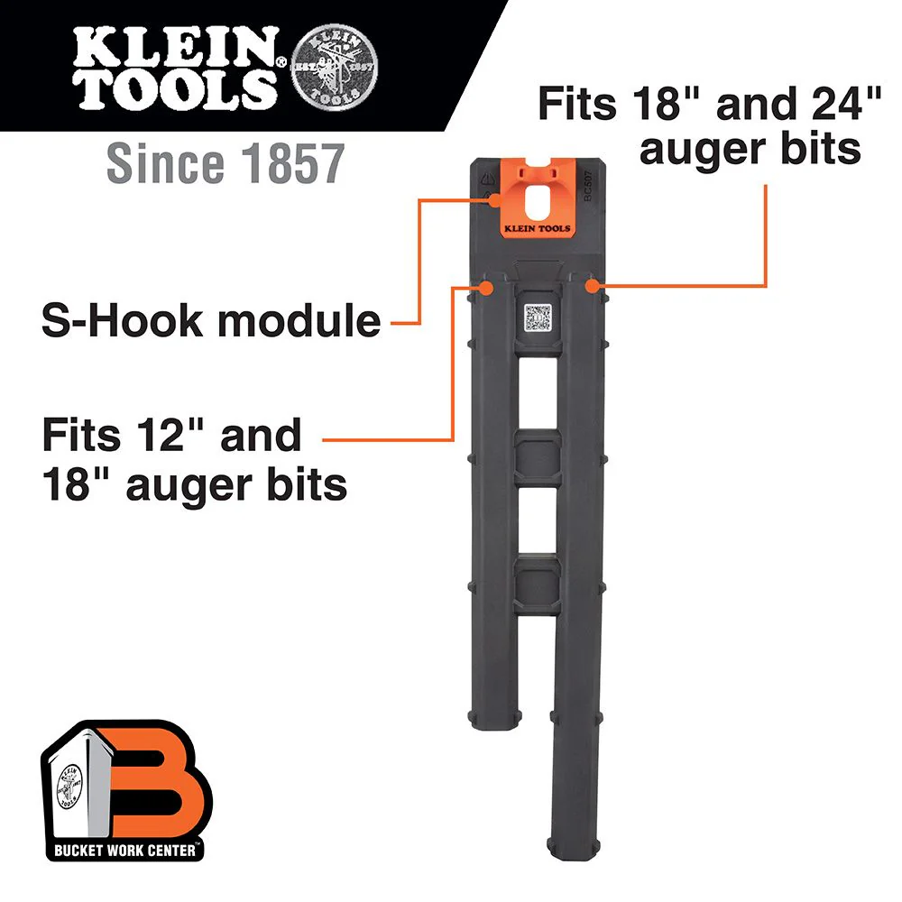 Klein Tools Bucket Work Center Auger Bit Storage Module, S-Hook, Model BC507S* - Image 2