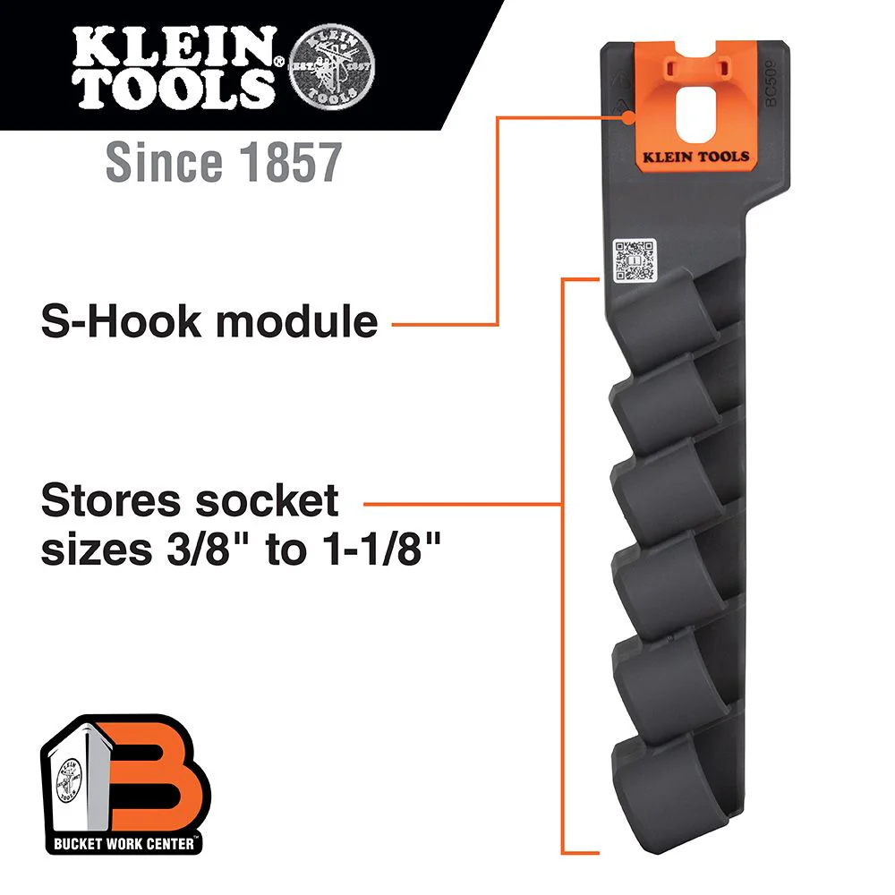 Klein Tools Bucket Work Center Socket Storage Module, S-Hook, Model BC509S* - Image 2