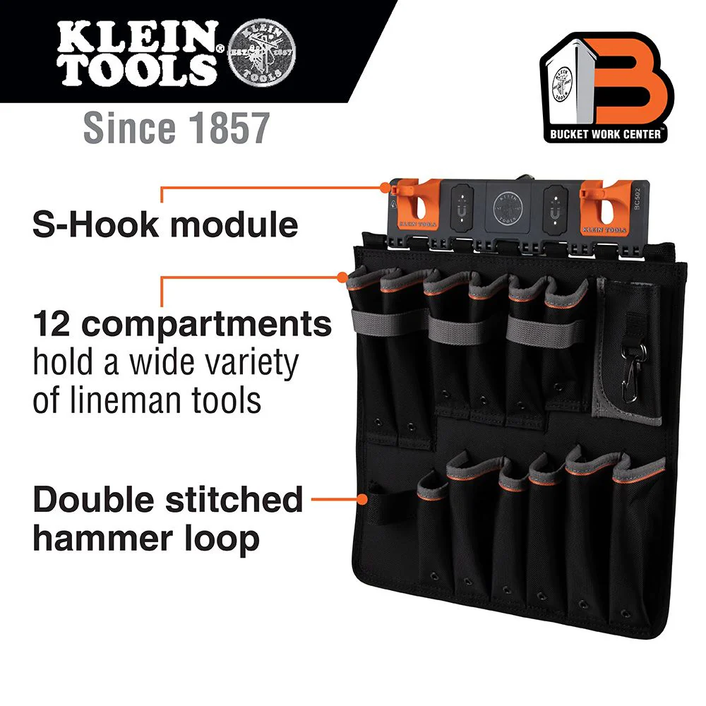 Klein Tools Bucket Work Center Tool Apron Storage Module, S-Hook, Model BC502S - Image 2