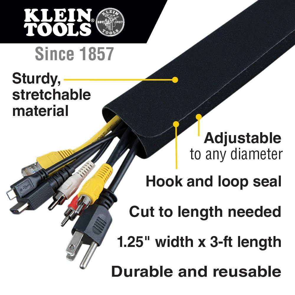 Klein Tools Cable and Wire Management Sleeves, 1.75-Inch Diameter, 3-Foot Long, Model 450-330* - Image 2