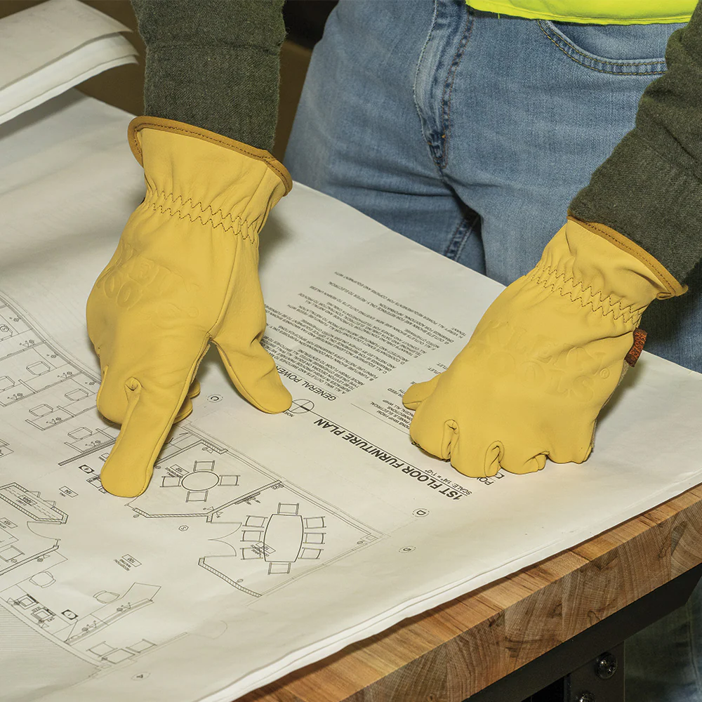 Klein Tools Cowhide Leather Gloves, Small, Model 60602 - Image 10
