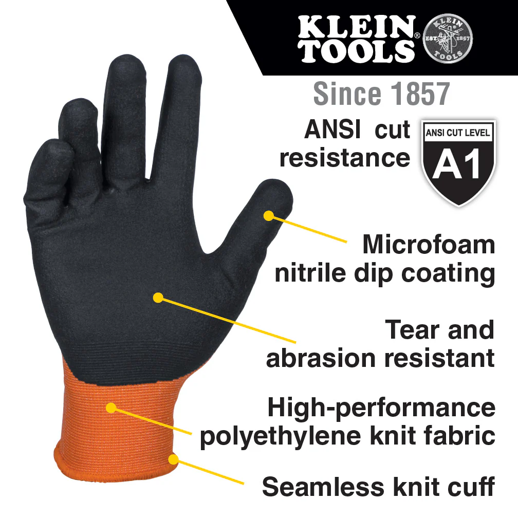 Klein Tools Cut 1 Knit Dip Glove, Extra-Large (2 PK), Model 60582 - Image 2