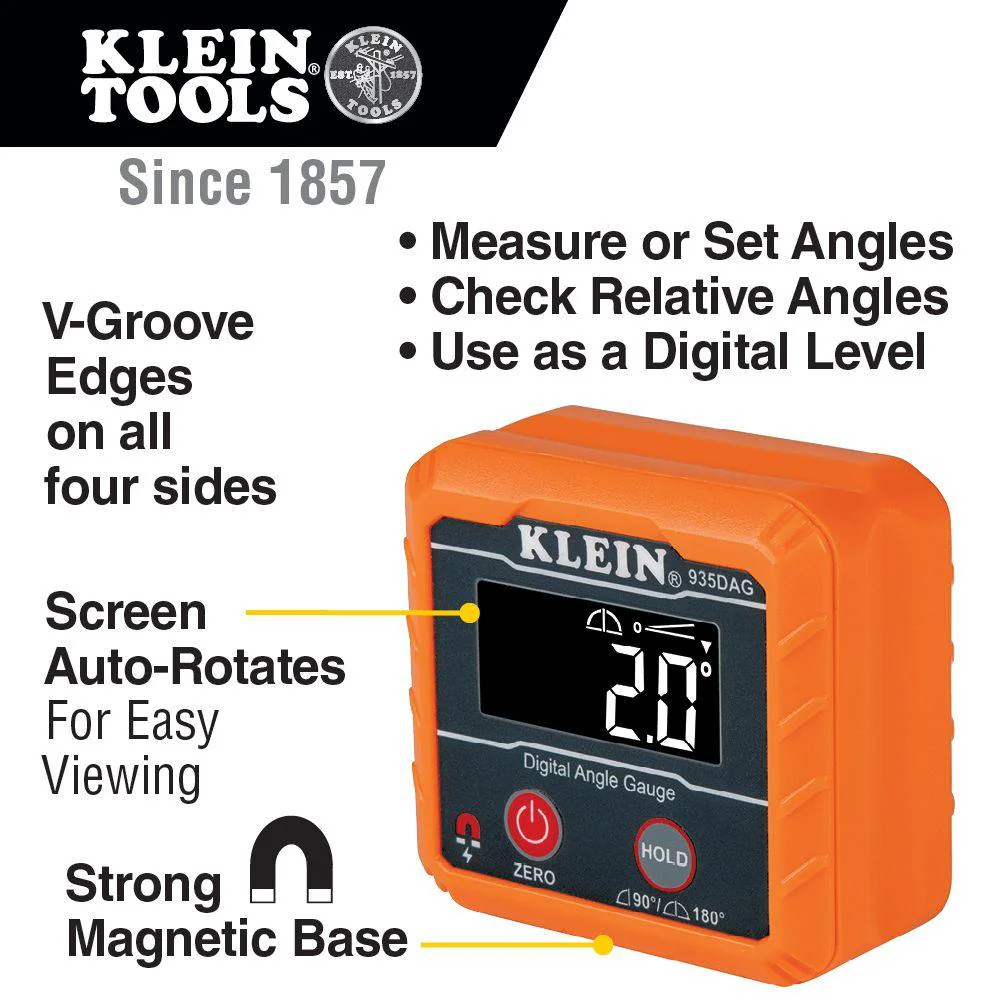 Klein Tools Digital Angle Gauge and Level, Model 935DAG - Image 2