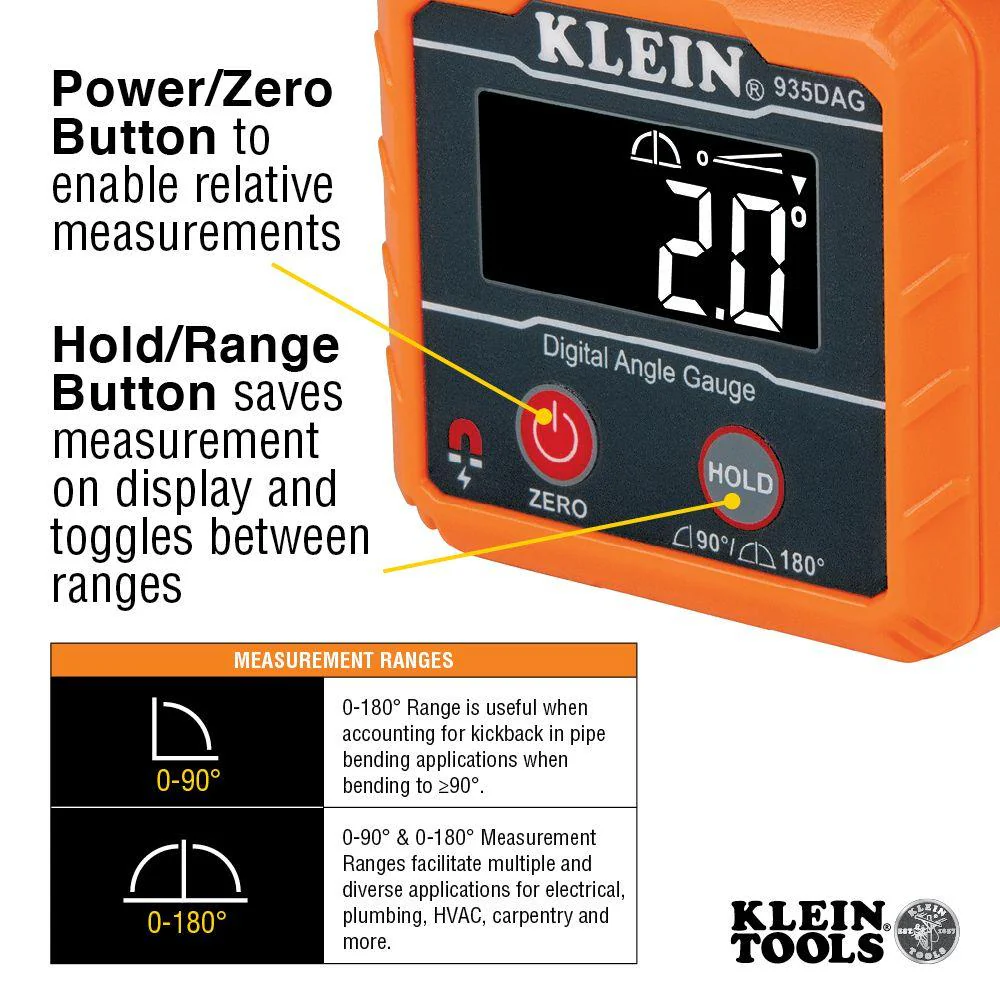 Klein Tools Digital Angle Gauge and Level, Model 935DAG - Image 4