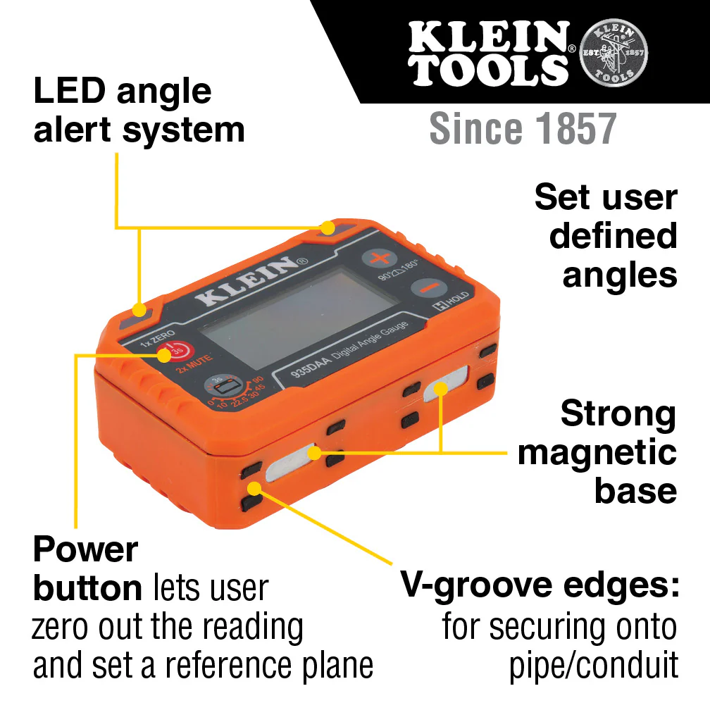 Klein Tools Digital Angle Gauge with Angle Alert, Model 935DAA* - Image 2