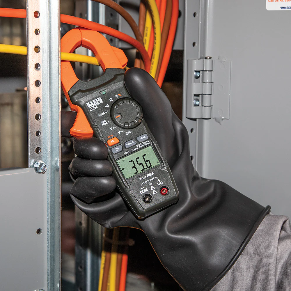 Klein Tools Digital Clamp Meter, AC Auto-Ranging 400 Amp with Temp, Model CL220* - Image 5