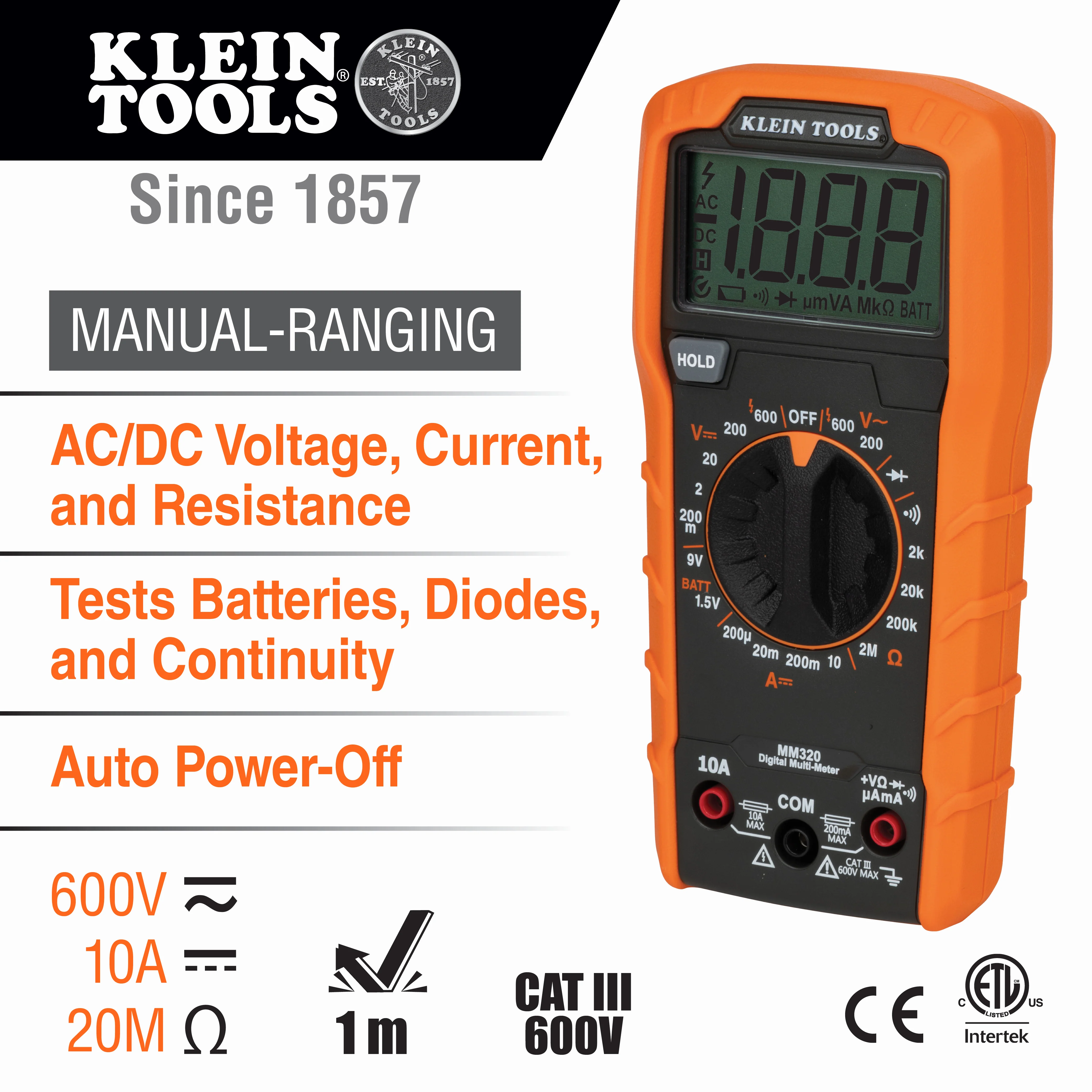 Klein Tools Digital Multimeter Electrical Test Kit, Model MM320KIT* - Image 2