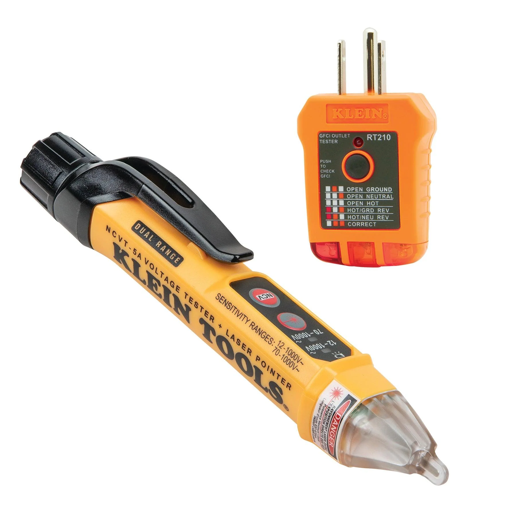 Klein Tools Electrical Tester Kit with Dual-Range NCVT and GFCI Receptacle Tester, Model NCVT5KIT