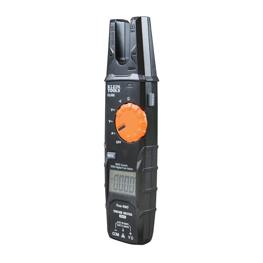 Klein Tools Electrical Tester, Open Jaw Fork Meter, AC Auto-Ranging 200 Amp, Model CL360* - Image 5