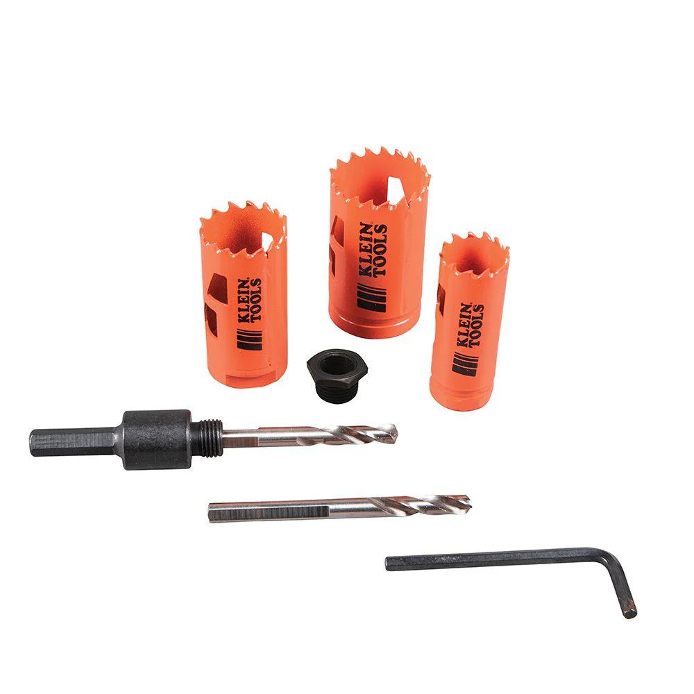 Klein Tools Electrician's Hole Saw Kit with Arbor 3-Piece, Model 32905* - Image 9