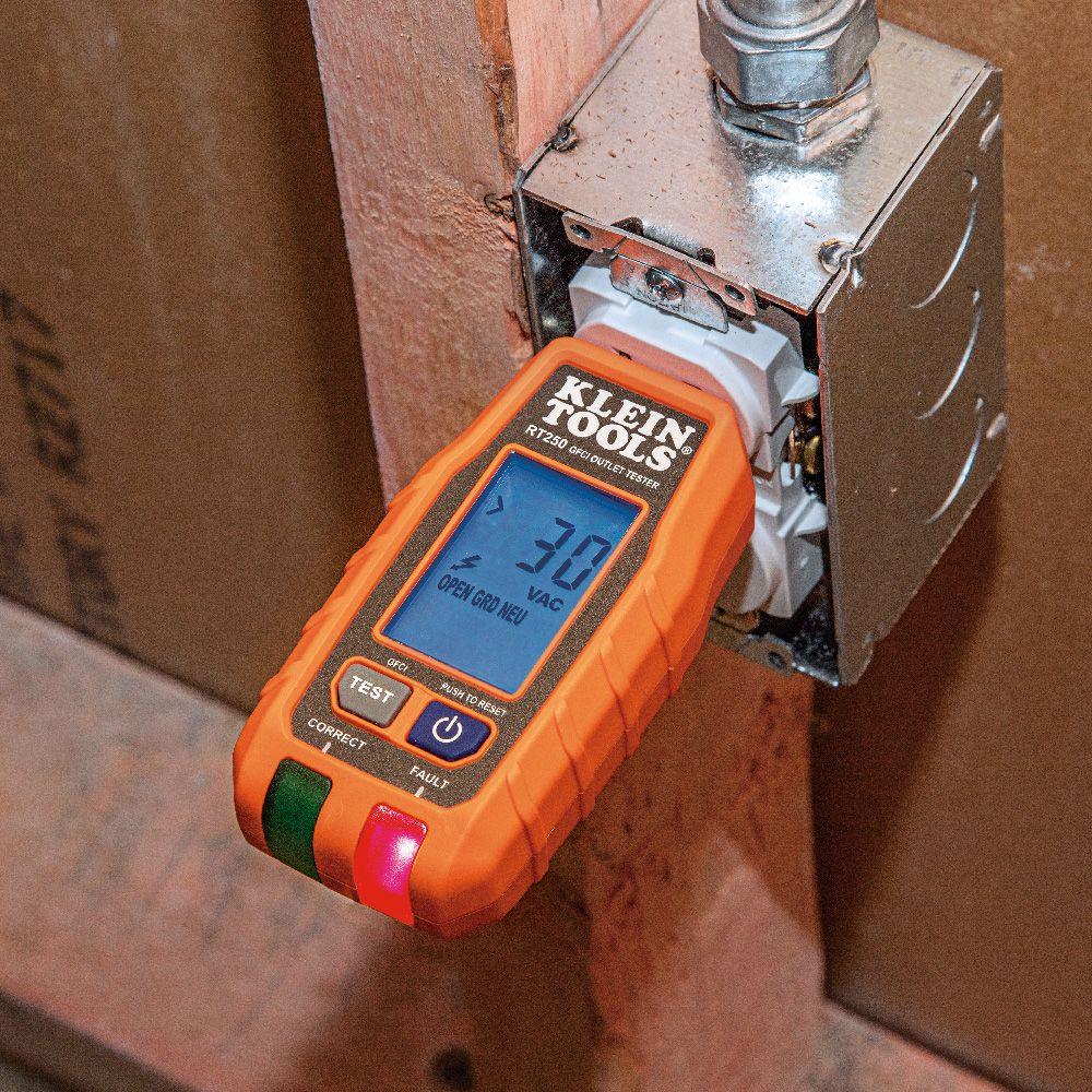 Klein Tools GFCI Receptacle Tester with LCD, Model RT250 - Image 7