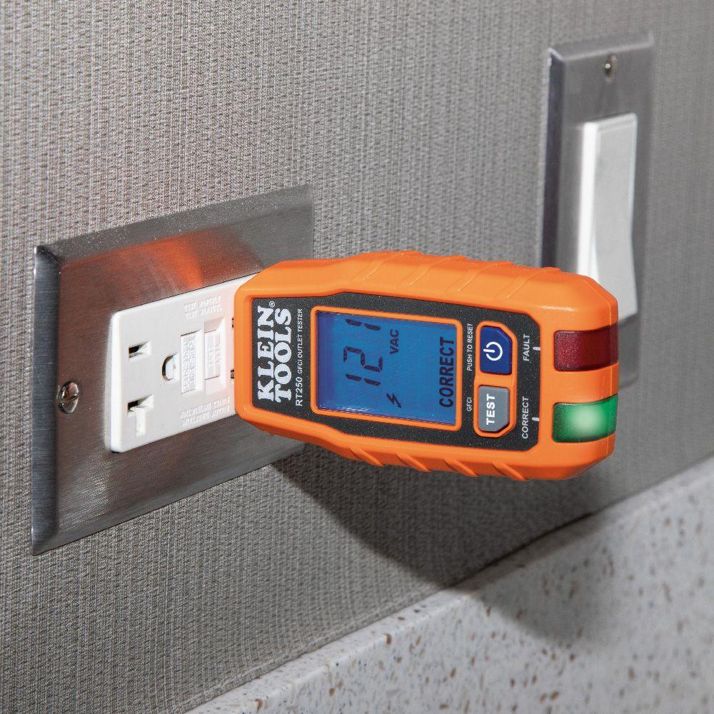 Klein Tools GFCI Receptacle Tester with LCD, Model RT250 - Image 9