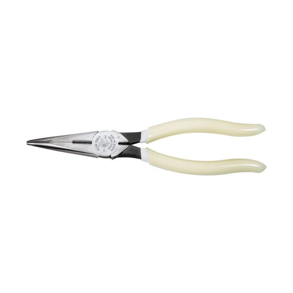 Klein Tools Glow in The Dark Long Nose Side-Cutting Pliers, 8-inch, Model D203-8-GLW