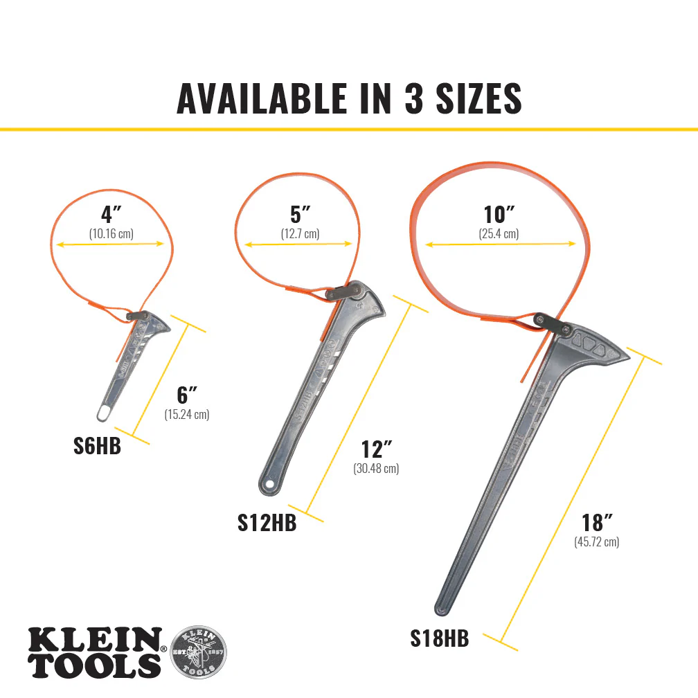 Klein Tools Grip-It™ Strap Wrench, 1-1/2 to 4-Inch, 6-Inch Handle, Model S6HB* - Image 4