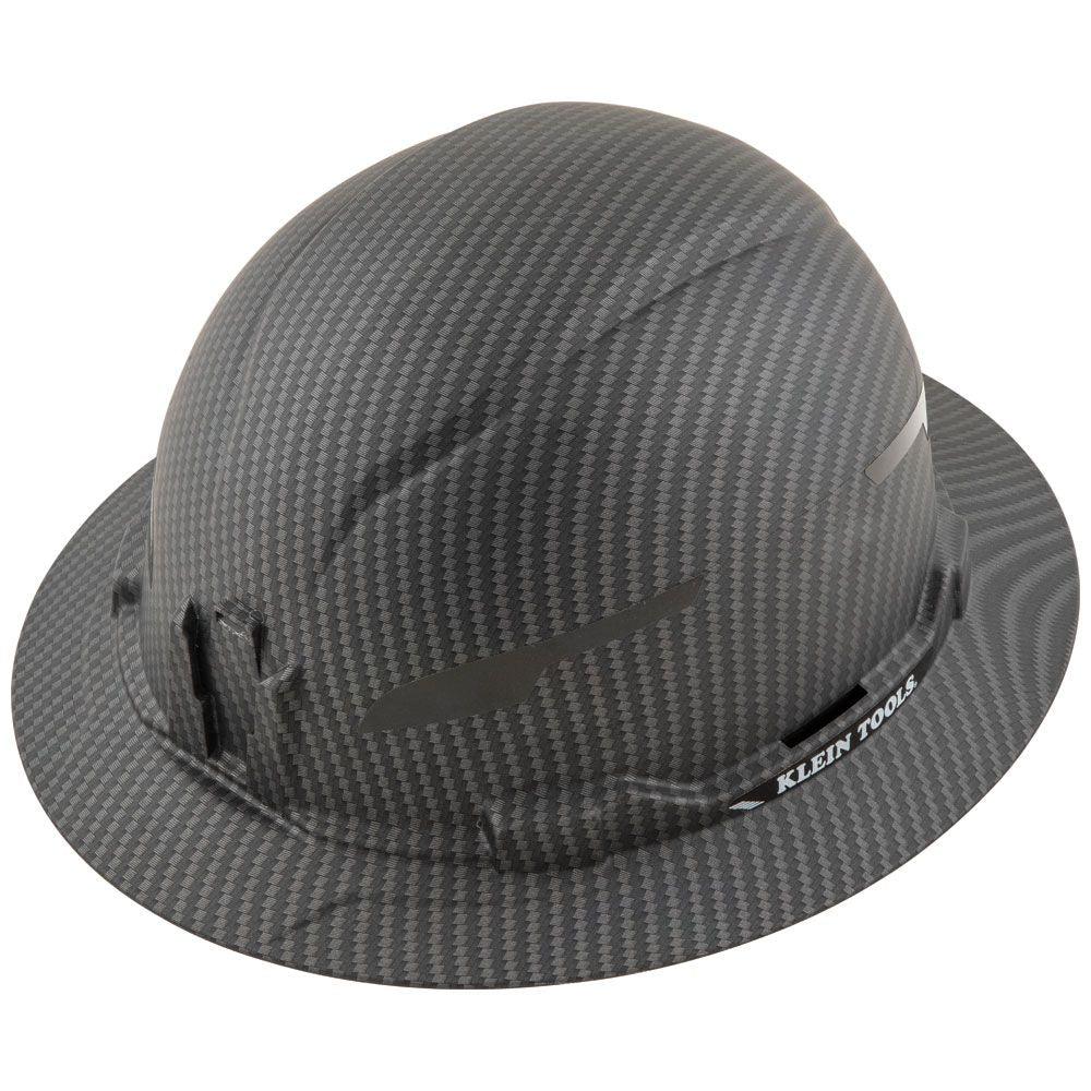 Klein Tools Hard Hat, Premium KARBN™ Pattern, Non-Vented Full Brim, Class E, Model 60345